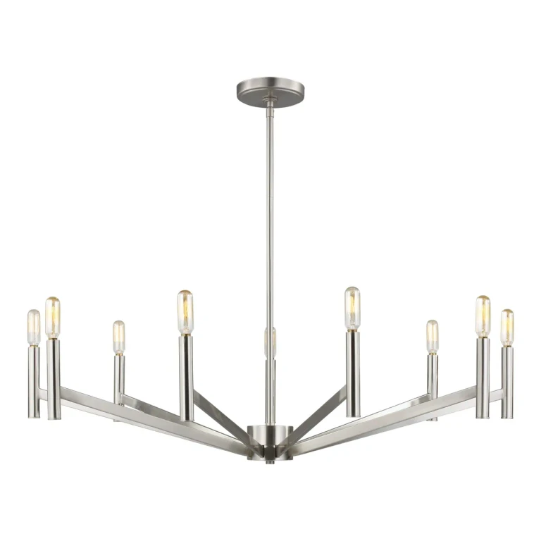 Vector 9-Light Contemporary Chandelier in Brushed Nickel