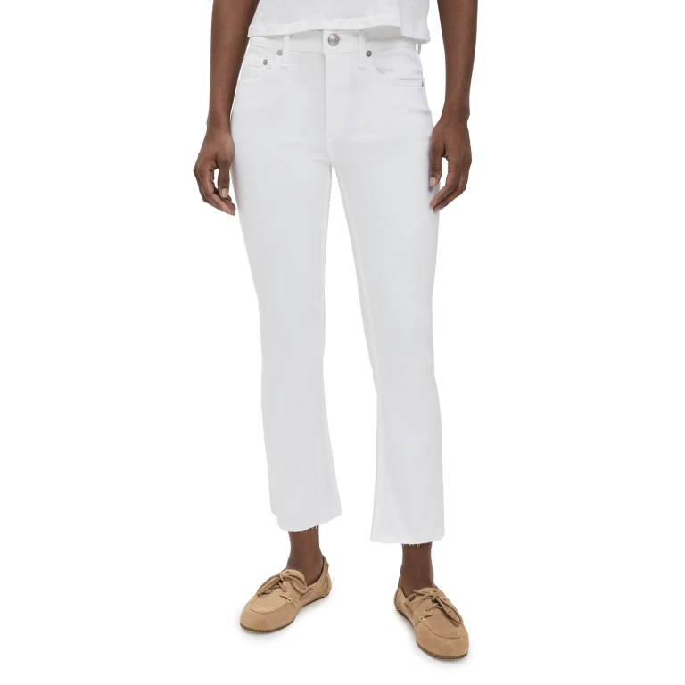 rag & bone Flexi Peyton Mid Rise Ankle Bootcut Jeans Optic White 25