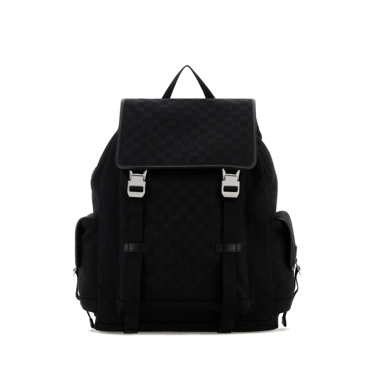 Gucci Black Canvas Backpack Blackblackblack Zaini - Men