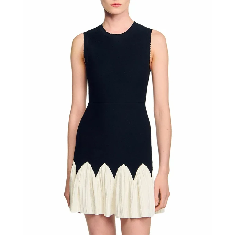 Sandro Two Tone Knit Mini Dress