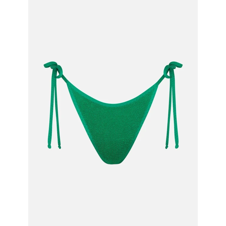 MC2 Saint Barth Green Crinkle Norah Swim Briefs With Piping
