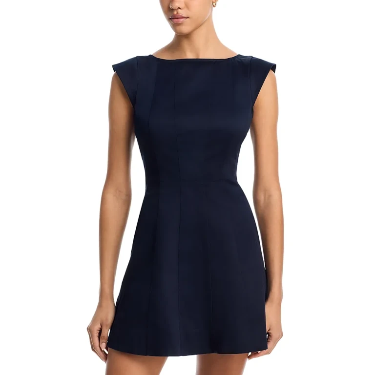 French Connection Multi Seam Sateen Mini Dress