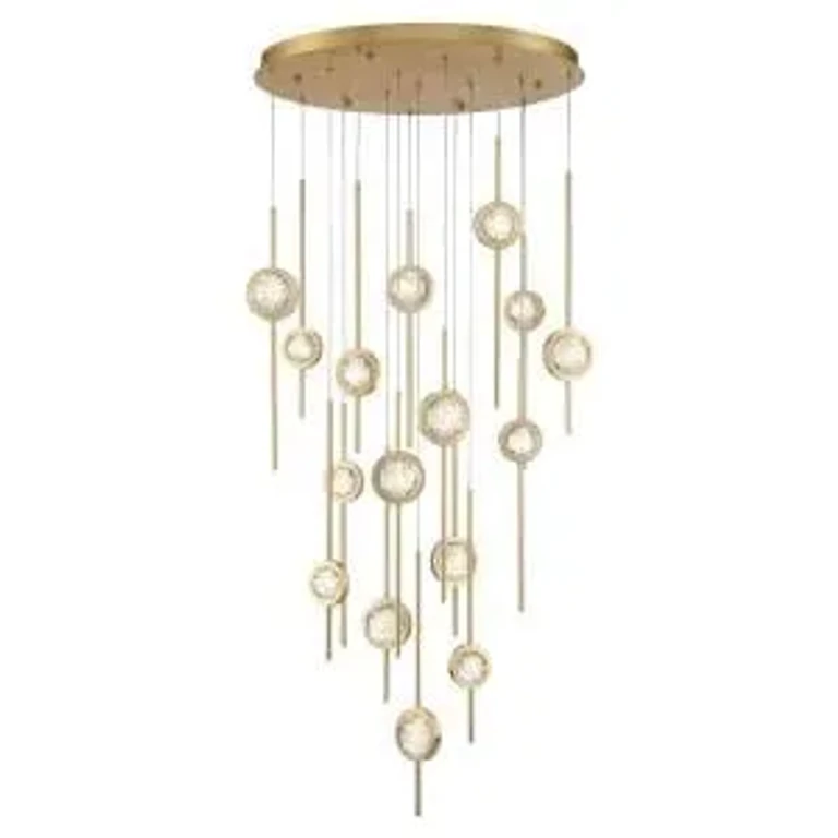 Brass Anodized Aluminum LED Chandelier from the Barletta Collection