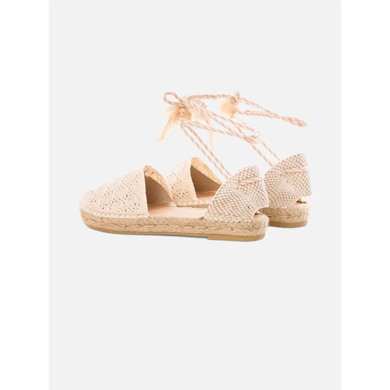 Mc2 Saint Barth Beige And White Soler Crochet Espadrillas Shoe - Unisex