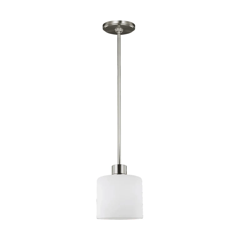 Brushed Nickel One Light Mini-Pendant from the Canfield Collection