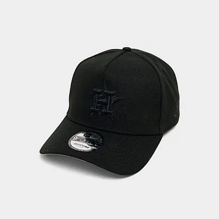 New Era Houston Astros MLB 9FORTY A-Frame Snapback Hat in Black