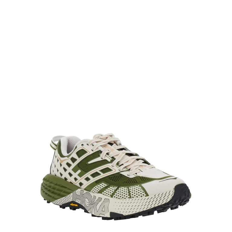 Hoka speedgoat Green Low Top Sneakers With Geometric Motif In Tech Fabric Unisex