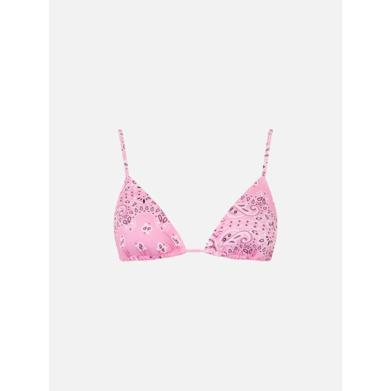 MC2 Saint Barth Pink Bandanna Janet Triangle Bikini Top With Charms