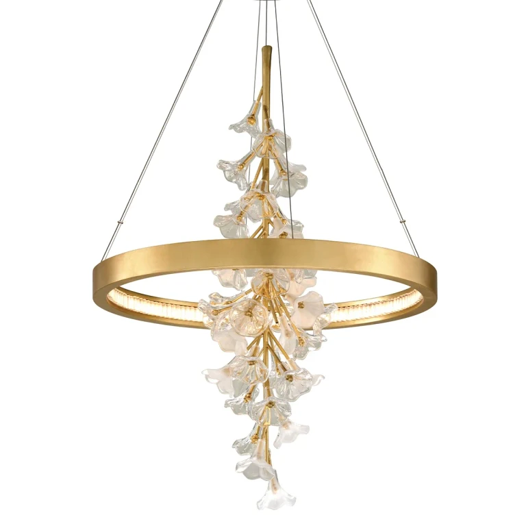 Gold Leaf LED Chandelier from the Jasmine Collection