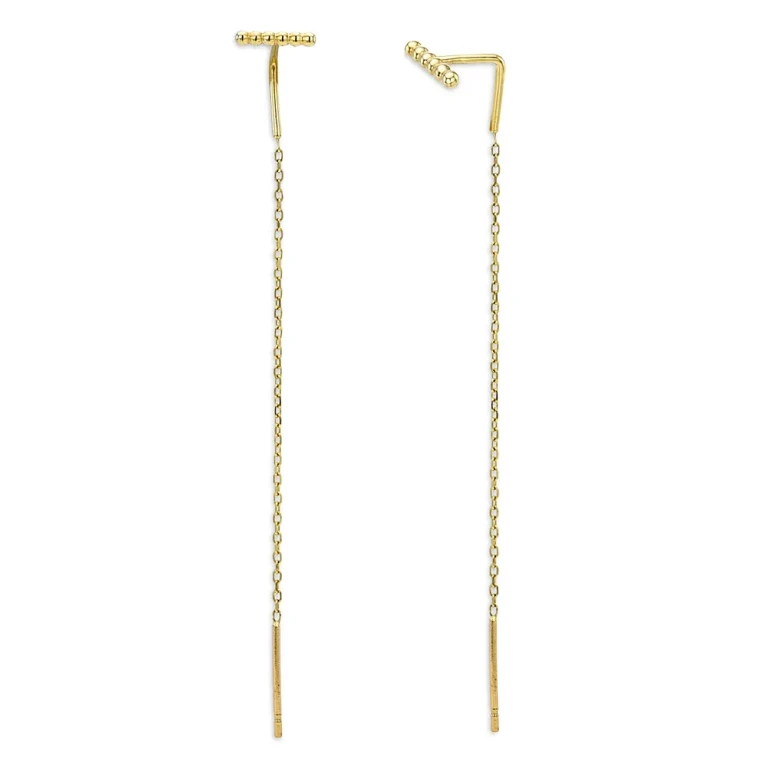 Zoe Lev 14K Yellow Gold Cable Link Threader Earrings