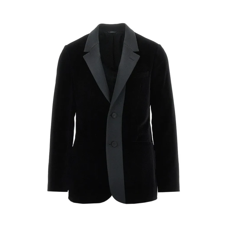 Fendi 男士单排扣天鹅绒夹克 48码