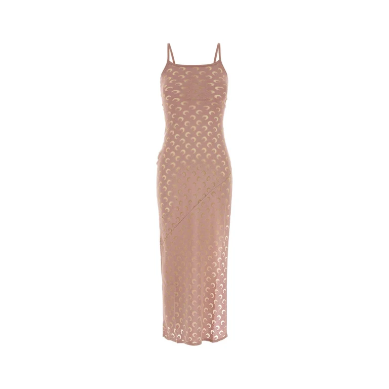 Marine Serre Embroidered Knit Dress Pk00lightpink Exterior: Viscose Polyester Abiti - Women