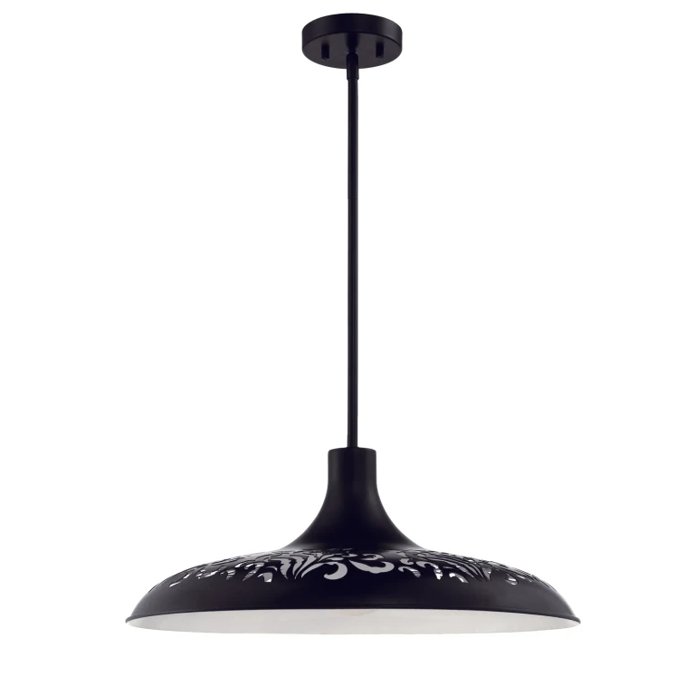 Flat Black One Light Pendant from the Pendant Collection