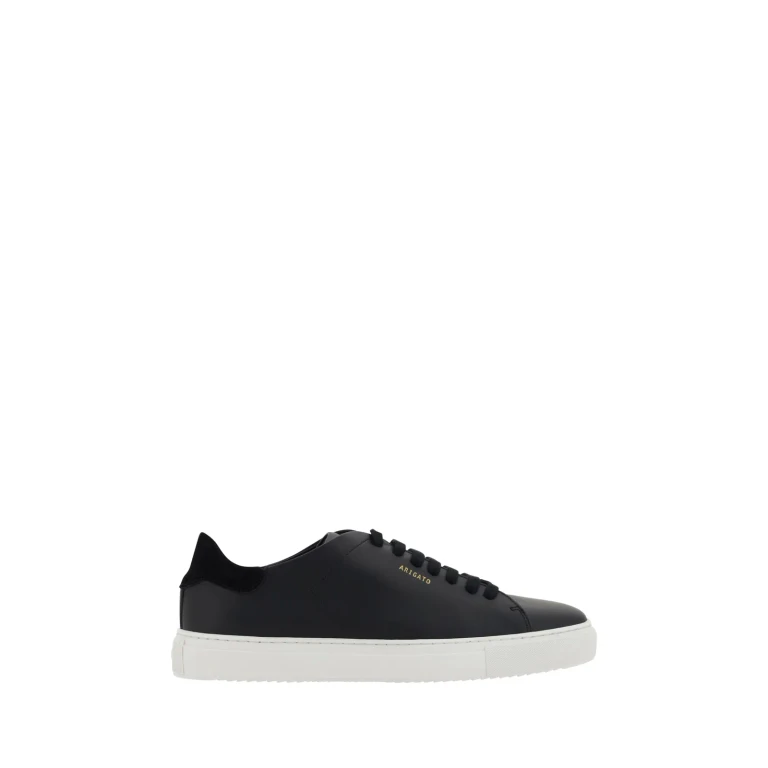Axel Arigato 90 Clean Black Low Top Sneakers With Logo Lettering On The Side In Leather Man