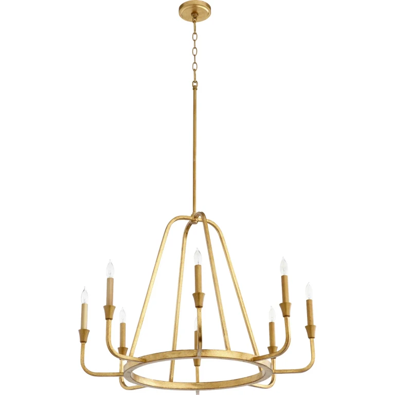 Gold Leaf Eight Light Chandelier from the Marquee Collection