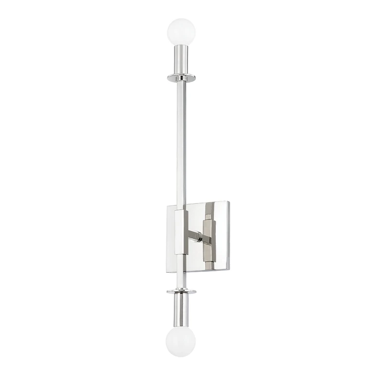 Polished Nickel Two Light Wall Sconce from the Milana Collection