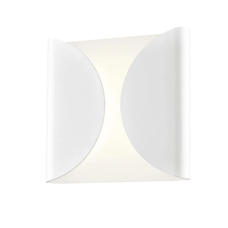 Folds 8" LED Wall Sconce in Textured White