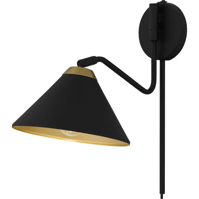 Matte Black Wall Sconce from the Alscott Collection