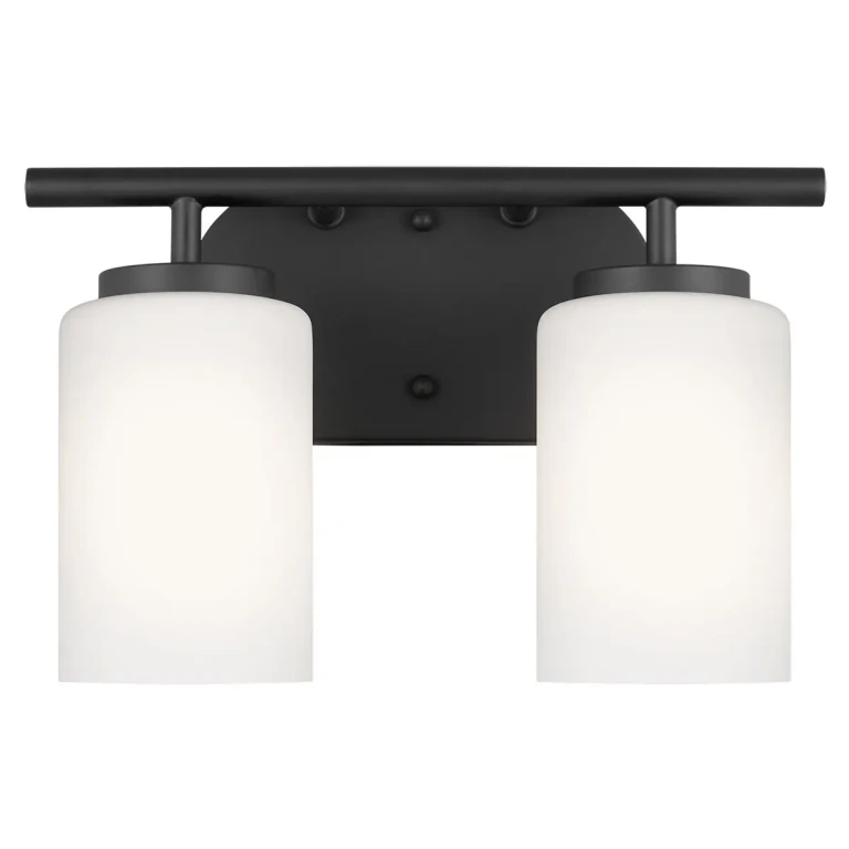 Oslo 2-Light Bathroom Vanity Light in Midnight Black