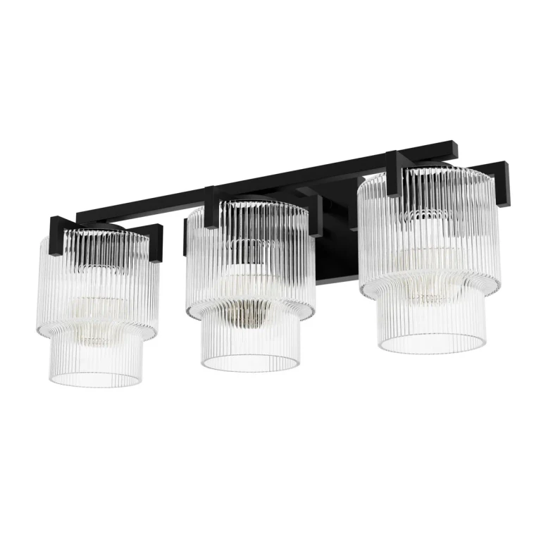 Matte Black Bathroom Vanity Light from the Ontario Collection