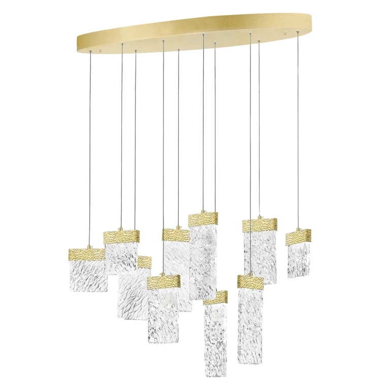 Gold Leaf LED Chandelier from the Carolina Collection