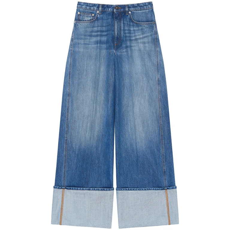 Givenchy Turn Up Denim Trousers Blue Jean - Women