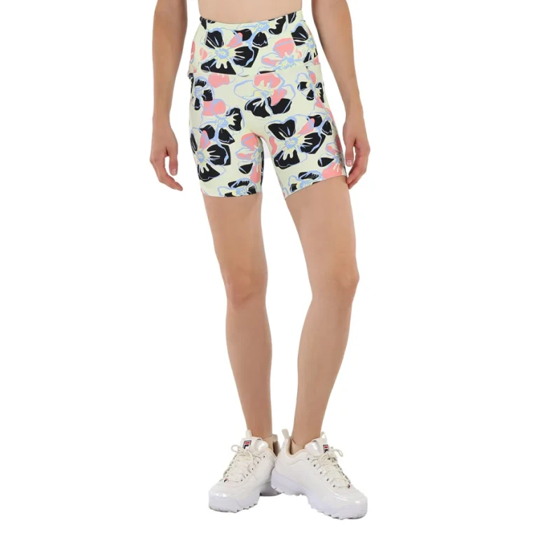 Lorna Jane Ladies Hibiscus Print Hi-Fold Bike Shorts