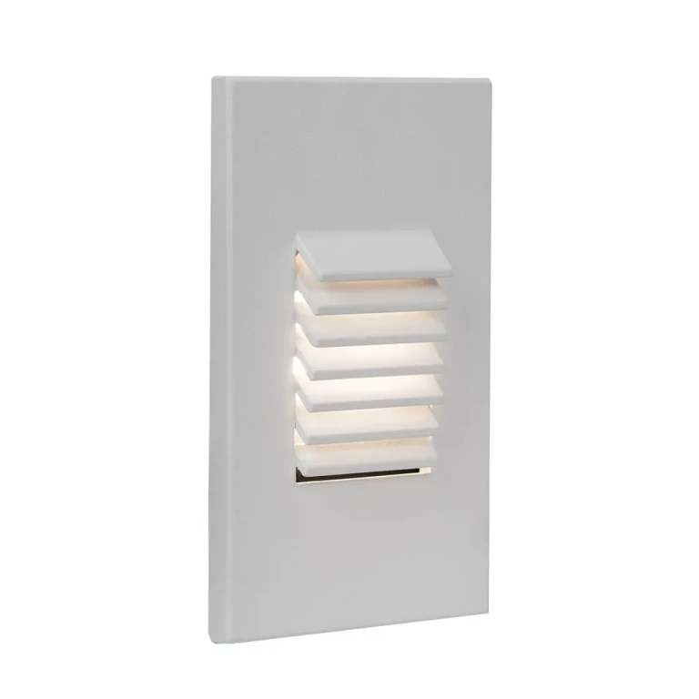 WAC Lighting 1-Light LED Low Voltage Vertical Louvered Step and Wall Light in White - 4061-27WT