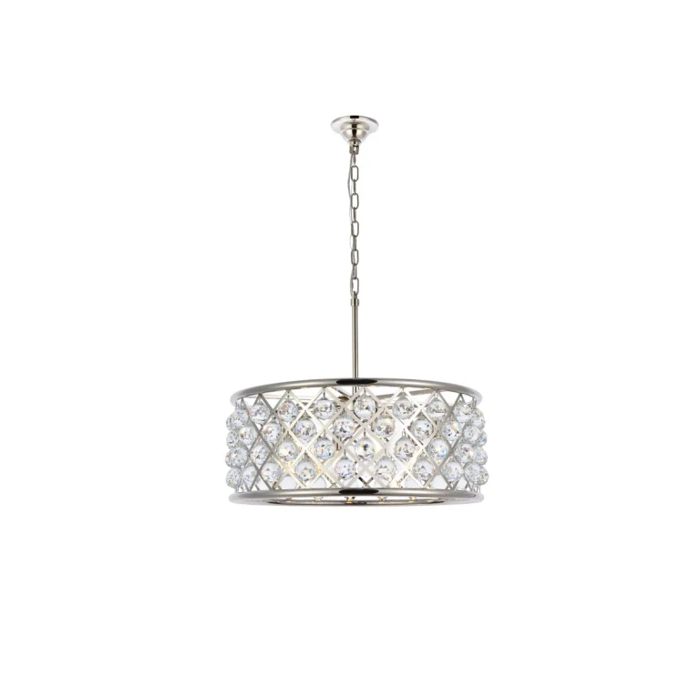 Polished Nickel Six Light Chandelier from the Madison Collection