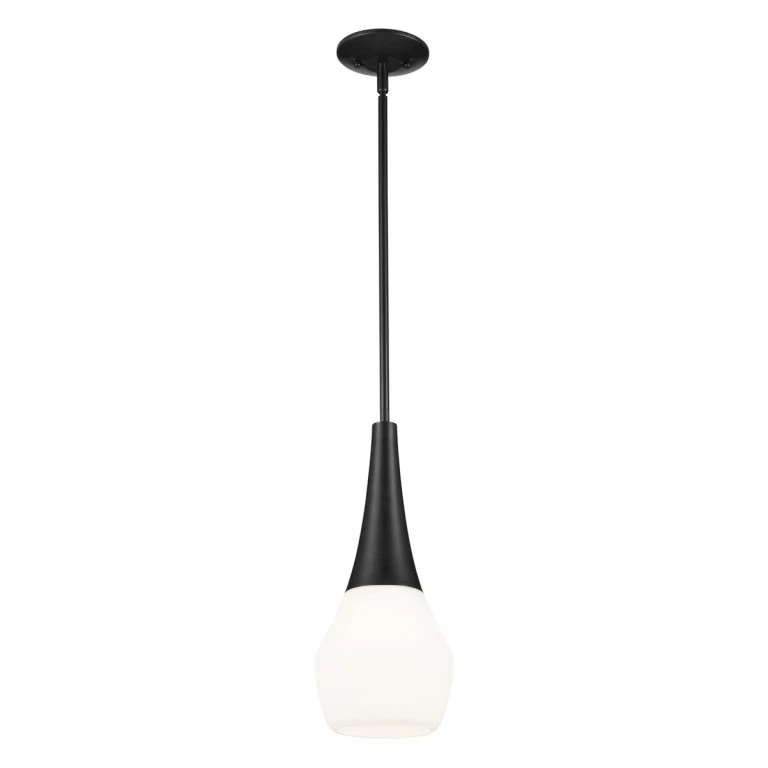 Black One Light Pendant from the Deela Collection