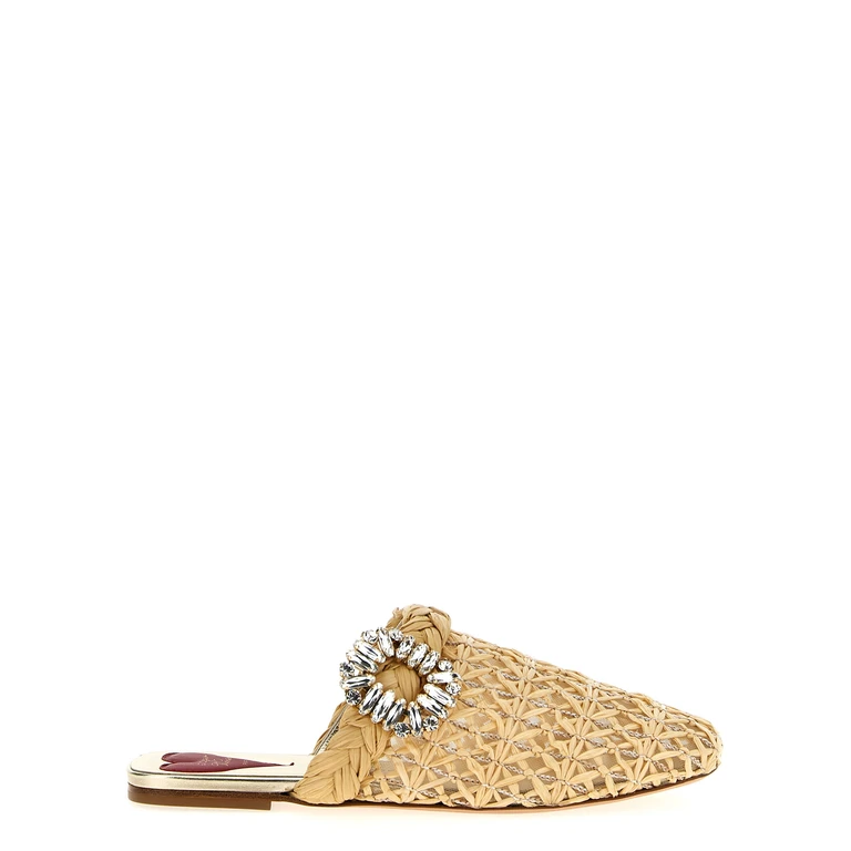 Roger Vivier Beige Raffia Mules - Women