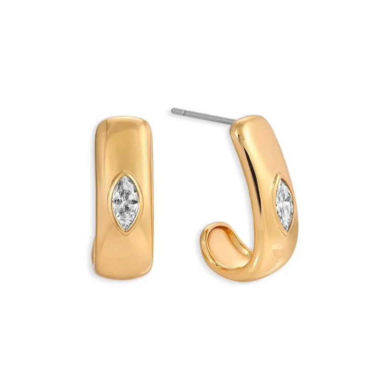 Ettika Marquise Crystal Hoop Earrings