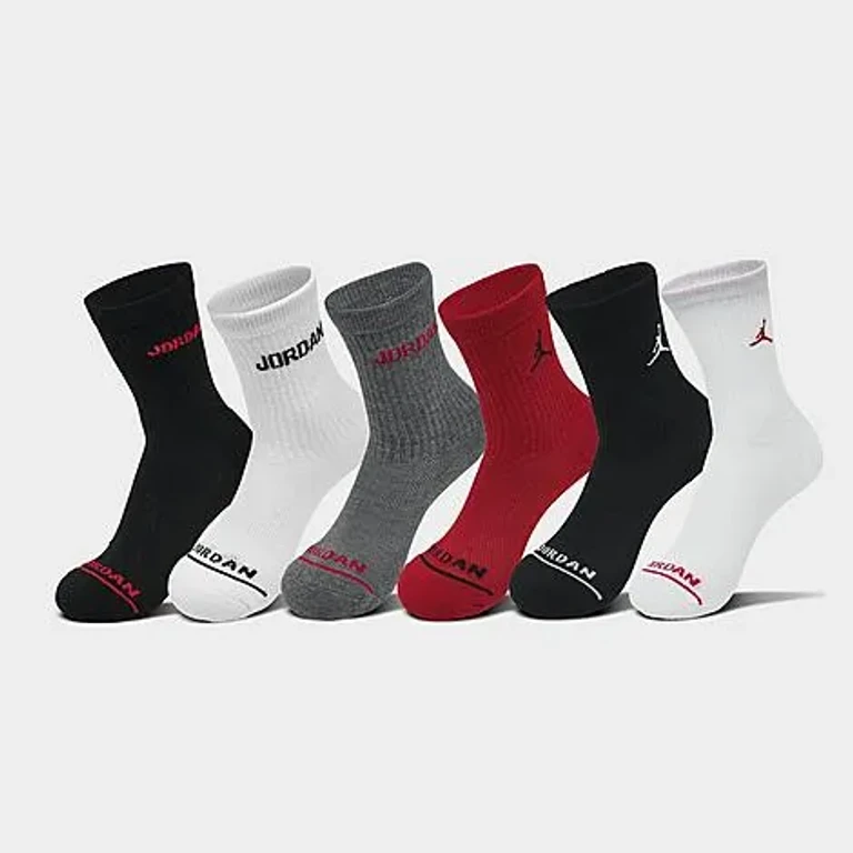 Jordan Kids Legend Crew Socks (6-Pack) in Multi-Color Size: 7-9