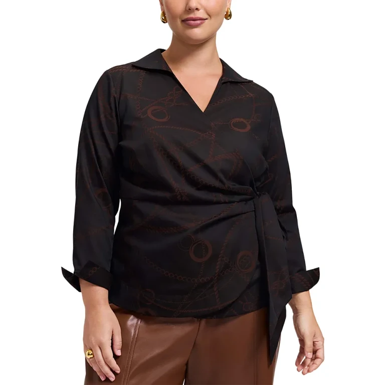 Foxcroft Plus Salina Wrap Top