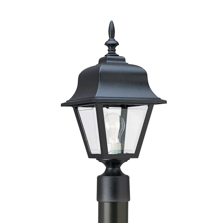 Black One Light Outdoor Post Lantern from the Polycarbonate Outdoor Collection