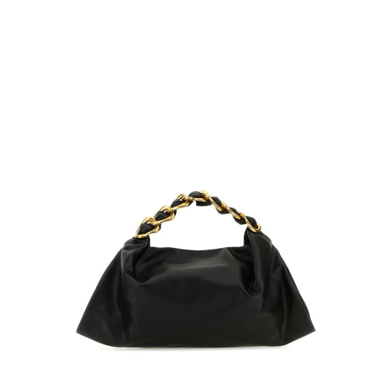 Burberry 黑色皮革中号 Swan 手提包