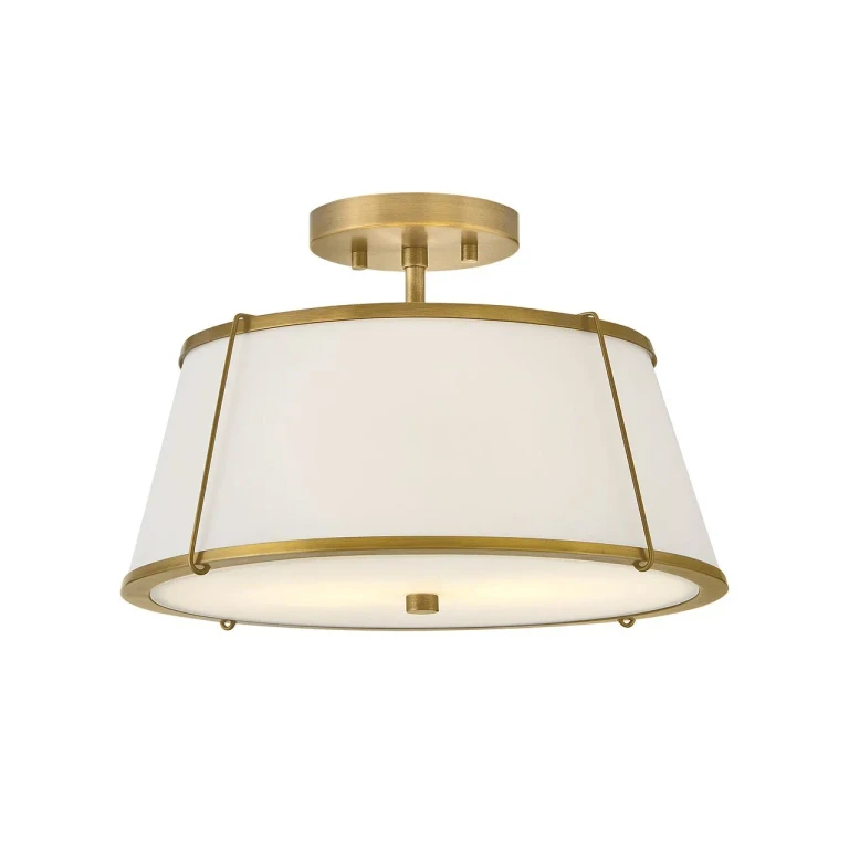 Lacquered Dark Brass LED Semi-Flush Mount from the Clarke Collection