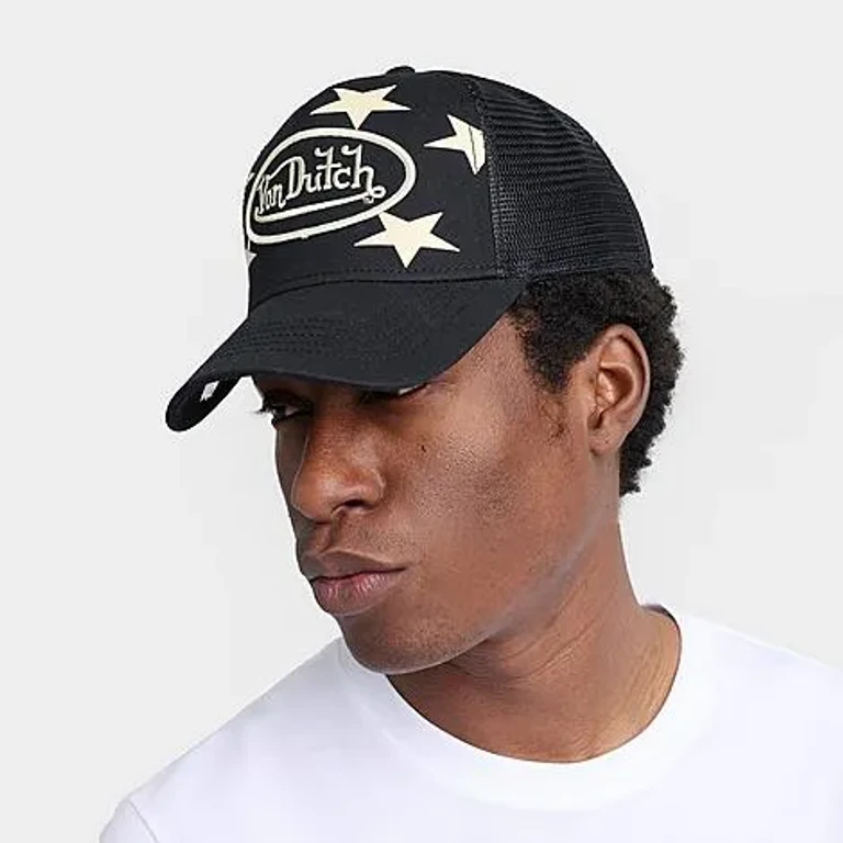 Von Dutch Americana Trucker Hat in Black/White