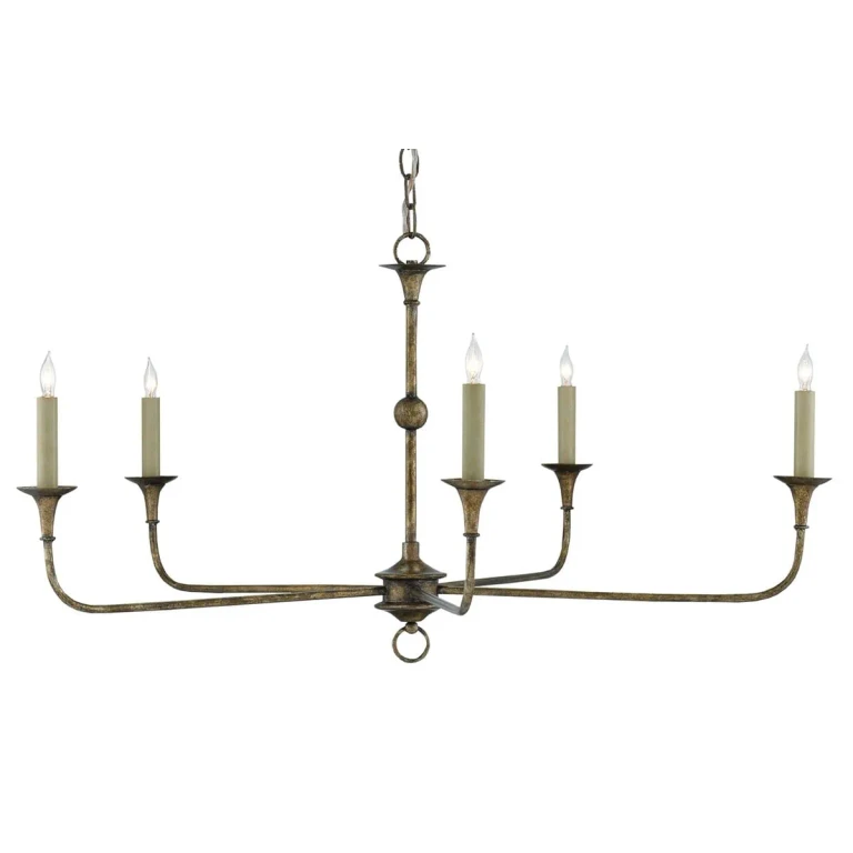5-Light 19" Nottaway Bronze Small Chandelier in Pyrite Bronze