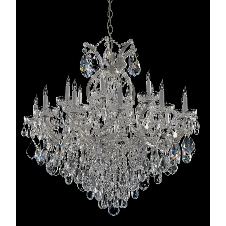 Maria Theresa 19-Light 36" Traditional Chandelier in Polished Chrome with Clear Swarovski Strass Crystals