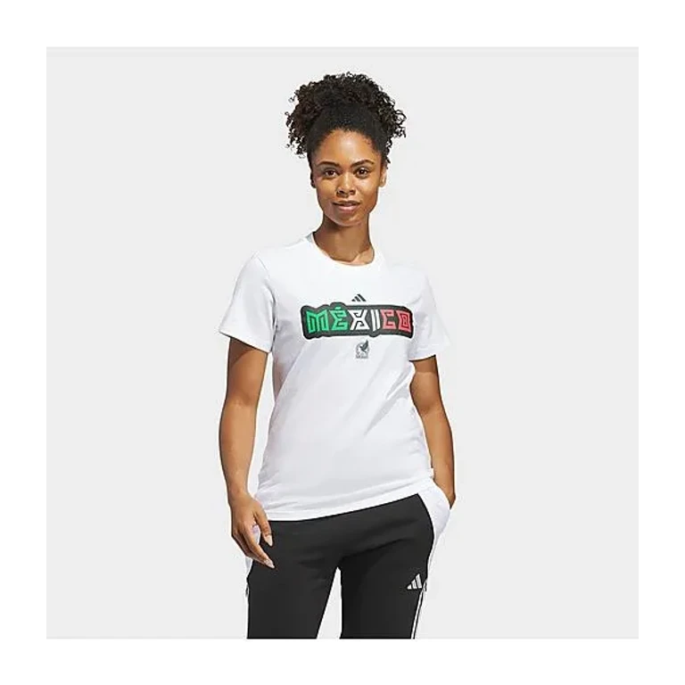 adidas Women's World Cup 2026 Mexico Home Graphic T-Shirt in White Size: XS