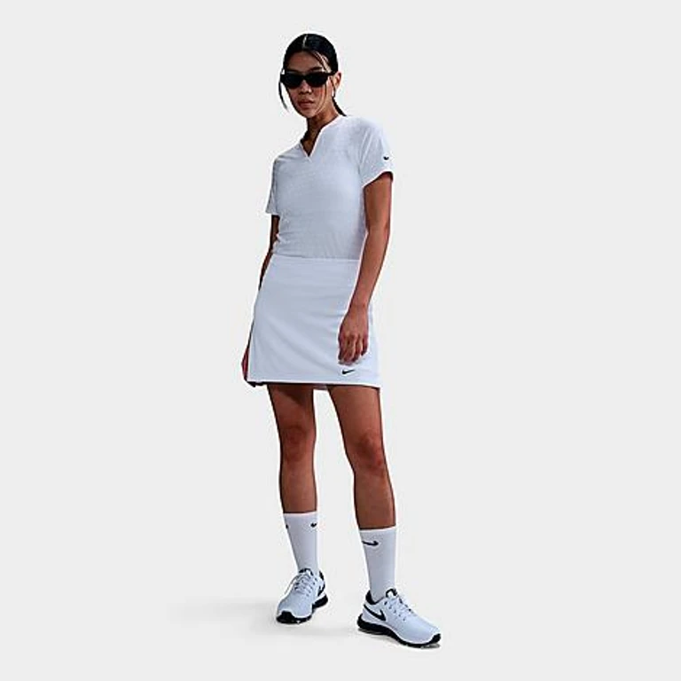 Nike Women's Tour Dri-FIT ADV Long Golf Skirt in White/Black Size: XS
