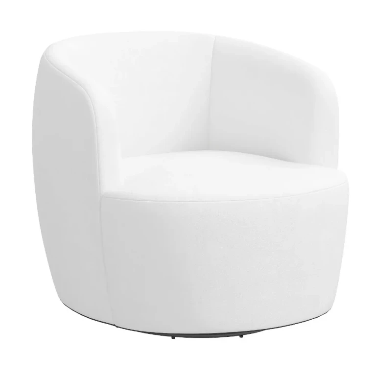 Hunter Velvet White Swivel Chair - Skyline Furniture