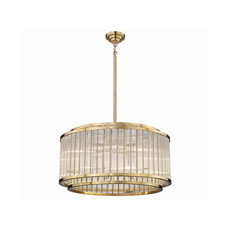 Aged Brass Chandelier from the Waldorf Collection