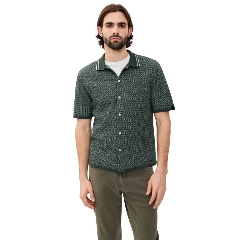 rag & bone Harvey Cross Stitch Camp Shirt Chgr XXL