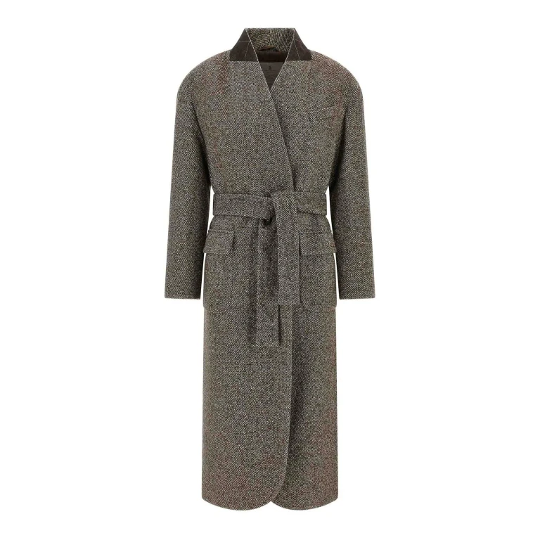 Brunello Cucinelli Manteau Court - Marron