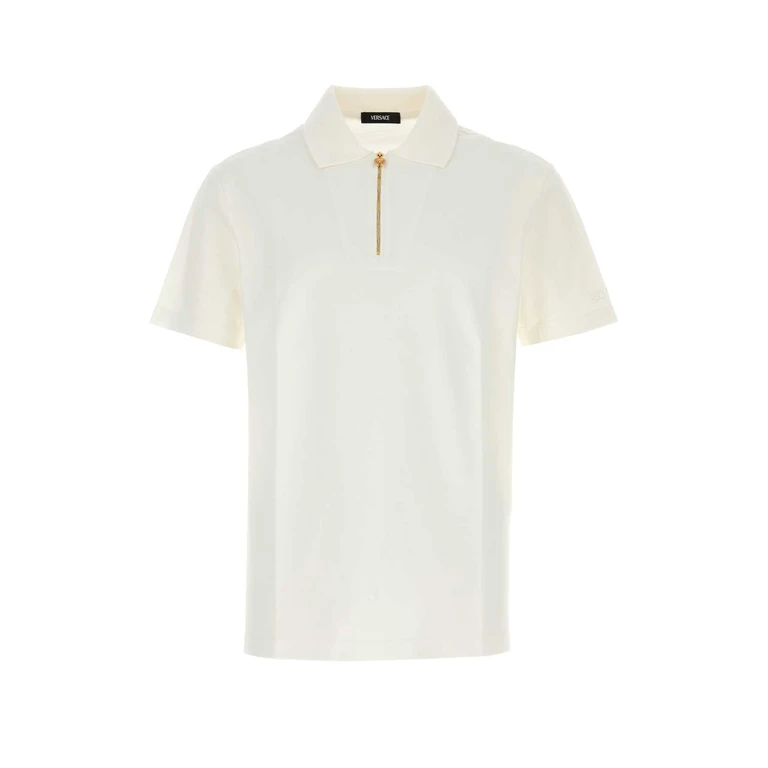 Versace White Piquet Polo Shirt