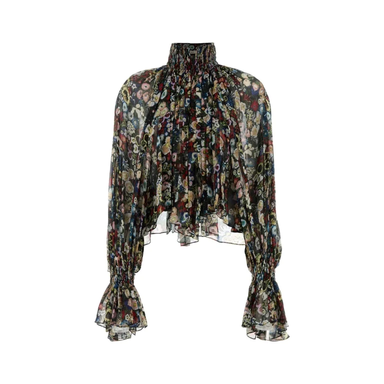 Alberta Ferretti Printed Crepe Blouse