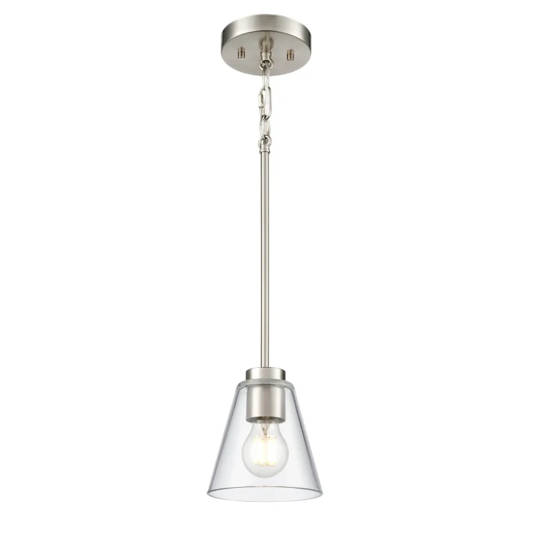 Brushed Nickel Mini Pendant from the Strayhan Collection