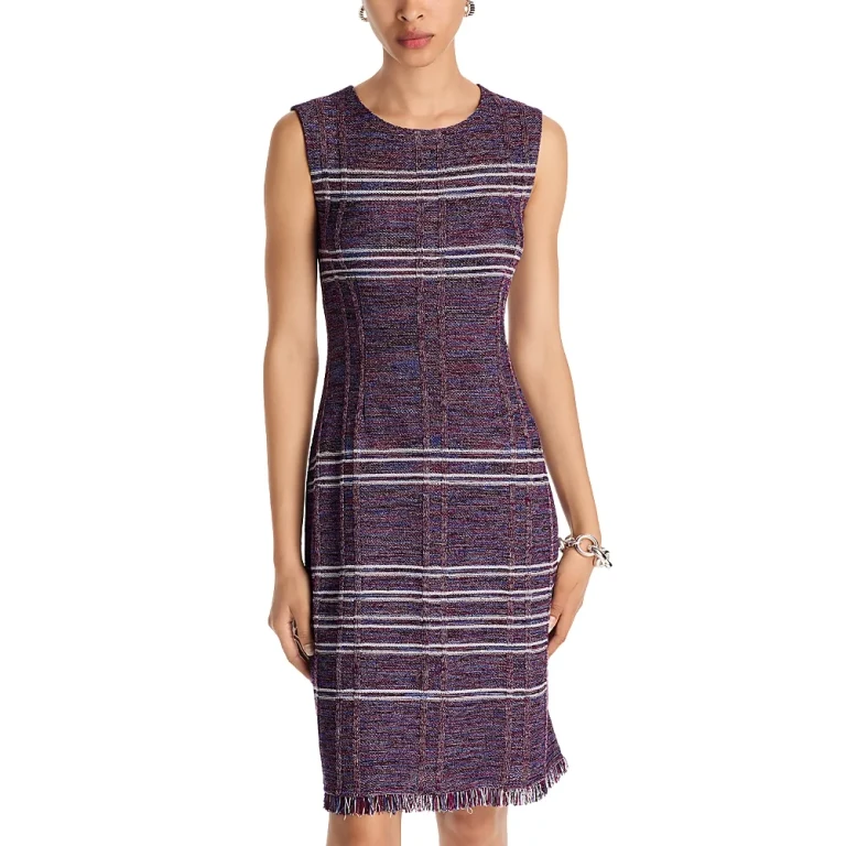 Misook Fringe Hem Sheath Dress